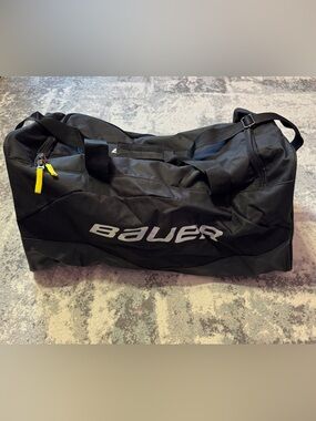 Bauer Black Duffel Bag with White Logo